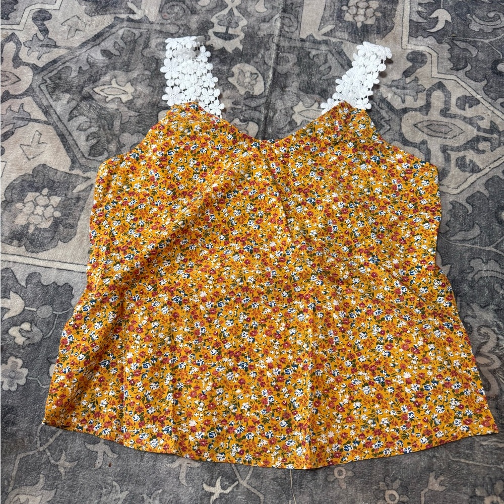 Chic Nation Floral Yellow Top